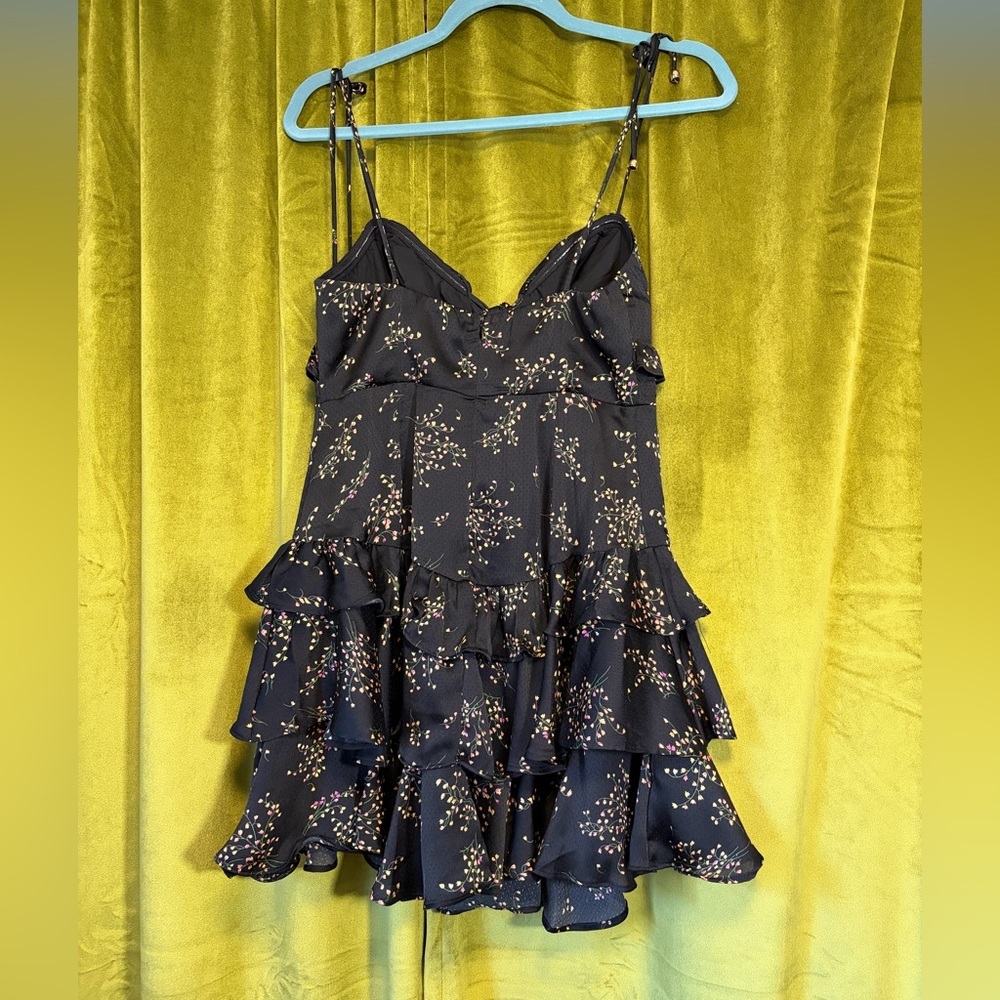 NWT Hello Molly Ruffle Bust Tie Floral Sprint Print Mini Dress US 6 Retail $90 - Picture 6 of 9